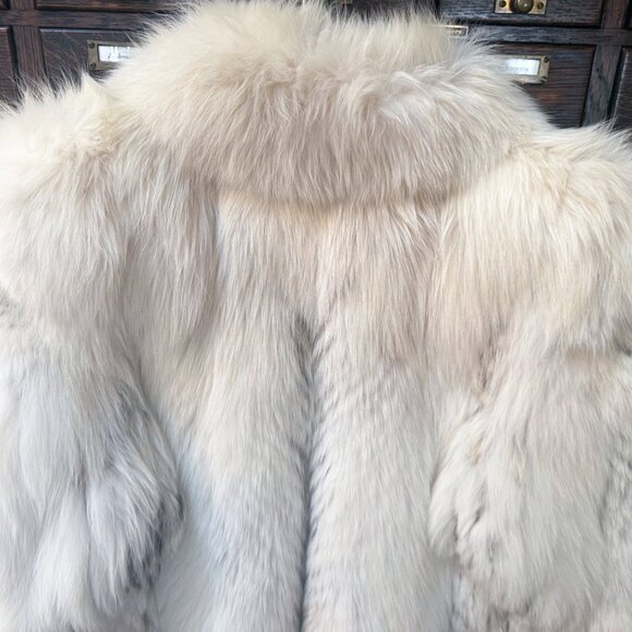 Full Length Genuine Fox Fur Coat Size 10 (8 - 13)  Arctic Golden Isle Fox - Picture 7 of 15
